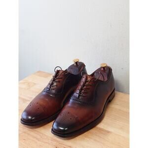 Allen Edmonds Cornwallis 9.5 D Brown Patina Burnished Oxford Dress Shoes